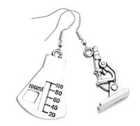 TOYANDONA Creative Microscope Dangle Earrings for Women Teen Alloy Drop Science Jewelry Fashion Accessory Comfortable Skin-friendly Unique Design