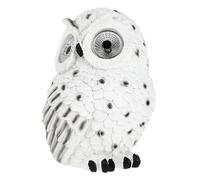 TOYANDONA Creative Solar Powered Owl Resin Sculpture Outdoor Indoor Garden Ornament with Vivid Details Weatherproof Pastoral Lawn Decor for Patio