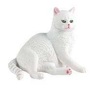 TOYANDONA Creative White Cat Ornament the Home Made of Plastic a Unique Delicate Style, Decorative Garden Cat Accessory Providing a Wonderful Visual Effect for Outdoor Garden