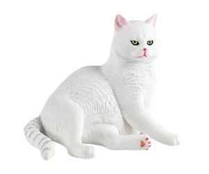 TOYANDONA Creative White Cat Ornament the Home Made of Plastic a Unique Delicate Style, Decorative Garden Cat Accessory Providing a Wonderful Visual Effect for Outdoor Garden
