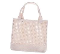 TOYANDONA Crochet Beach Bag Woven Tote Hollow Design for Women Multi-functional Shoulder Bag for Beach Travel Shopping Daily Use Stylish Natural