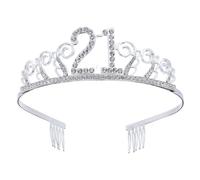 TOYANDONA Crown Hair Comb and Party Etiquette Belt Sash for 21St Birthday Party Accessories