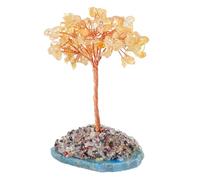 TOYANDONA Crystal Fortune Tree Ornament Resin Potted Bonsai Decoration for Home Office Study Year Wealth Decor Adding Festive Joy and Hope