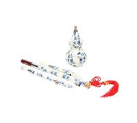 TOYANDONA Cucurbit Flute Beautiful Porcelain Design Dual-tone Gourd Flute for Beginners for Music Includes Box Key