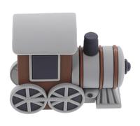 TOYANDONA Cute Cartoon Train Vehicle Cake Topper Soft Grey Model for Boys Birthday Party Decoration Material Birthday Cake Accessory and Train Themed Celebrations