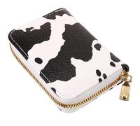 TOYANDONA Cute Cow Print Small Card Holder Wallet for Women, Zippered Short Purse with Multiple Card Slots, Compact Coin Bag for Daily Use and Travel Random Color