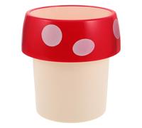 TOYANDONA Cute Mushroom Desktop Garbage Can Plastic Red for Office Desk | Multipurpose Decor Accent, Holds Cotton Pads and Paper Scraps, for Teachers and Makeup Users