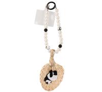 TOYANDONA Cute Panda Phone Charm with Bamboo Root Fan and Pearl Bracelet, Summer-themed Adorable Phone Chain for Bag Decoration, Multiple Uses, Resist Fading, Gift and Women