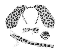 TOYANDONA Dalmatian Dog Costume Set Lightweight Comfortable Bow Tie Headband Tail Nose Halloween Party Accessories for Fancy Dress Cosplay Animal Theme