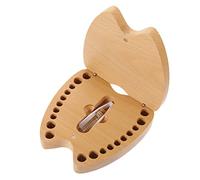 TOYANDONA Deciduous Tooth Box Wood Keepsake Case for Boys and Girls Lost Teeth Fairy Box Storage Container