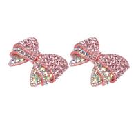 TOYANDONA Decorative Bowknot Shoes Ornament Pair Pink Small Hand-Sewn for Wedding and Party Accessories