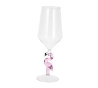 TOYANDONA Decorative Flamingo Shaped Red Wine Glass Sturdy Glass Cocktail Bar Drinkware for Home Restaurant Party Pink