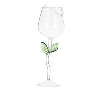 TOYANDONA Delicate Rose Design Cocktail Glass Goblet Transparent Leaf Wine Cup for Parties and Stylish Handmade Crystal Stemware for Whiskey Wine Liquor