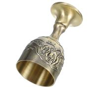 TOYANDONA Delicate Vintage Style Wine Goblet Retro Liquor Cup for Home Weddings Parties Elegant Metal High Footed Glassware Accessory with Unique Pattern Design