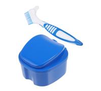 TOYANDONA Denture Box Plastic Denture Storage Case and False Tooth Cleaning Brush Kit for Care Tools for Routine