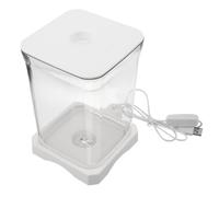 TOYANDONA Desktop Aquarium Betta Fish Tank with Top Feeding Hole Small Plastic Goldfish Tank for Office Desk Multifunctional Landscape Aquarium for Home Decor and Workspace Elegance