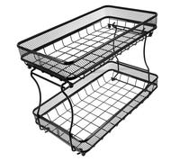 TOYANDONA Detachable Fruit Basket with Banana Holder Sturdy Kitchen Countertop Vegetable Rack Wear-resistant Mesh Storage Tray for Fruits Snacks and Organizing Multiple Rooms