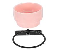 TOYANDONA Detachable Hanging Ceramic Bird Bowl Feeder for Parrots and Parakeets Elegant Food and Water Dish for Home Garden Bird Feeding Station Pink