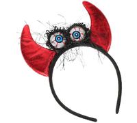 TOYANDONA Devil Horns Headband with Eyeball Decor for Halloween Carnival and Masquerade Parties Sturdy Iron and Fabric Material