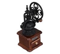 TOYANDONA Df54 Coffee Grinder Manual Operation with Wooden Base and Drawer Easy to Carry Hand Crank Coffee Bean Grinder for Business Travel and Kitchen Use Portable Black Ceramic and Iron