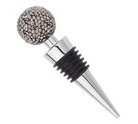 TOYANDONA Diamonds Ball Wine Stopper Zinc Alloy Cone Shape Bottle Plug with Rhinestone for Wine Beer Soy Vinegar Bottles Food Grade Rustproof Sealer for Bar Party Restaurant Bright Black
