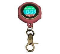 TOYANDONA Digital Nurse Pocket Watch Fob with Large Dial Pink | Silicone and Plastic Build, Clip on Keyring or Bag Use, Hospital Timing Aid for Students and Elderly