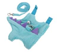 TOYANDONA Dinosaur Vest Harness and Leash for Small Dogs and Pets with Quick Adjustable Buckle, Short Plush and Non-woven Fabric, for Walks and Outdoor Adventures, Reducing Stress