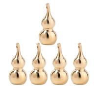 TOYANDONA DIY Brass Pendants 5Pcs Golden Gourd Charms Lightweight Keychain Pendant for Handicrafts DIY Projects