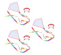 TOYANDONA DIY Kites for Kids, 3 Sets Kite Making Kit DIY Blank Painting Easy to Fly for Kids Coloring s (Random Color/with 30m String)