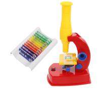 TOYANDONA DIY Self-assembly Microscope for Students Science Education with Specimen Slides Manual and LED Light Developmental Optical Science Kit