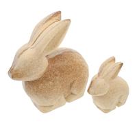 TOYANDONA DIY Wood Rabbit Craft Unpainted Bunny Figurines for Home and Garden Decor Rustic Wooden Animal Cutouts for Tabletop Ornament Creative Family Activity for All Ages
