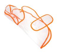TOYANDONA Dog Raincoat with Hood Lightweight Transparent Pet Rain Poncho for Puppies Outdoor Walking Jogging Rain Protection for Shiba Inu Border Collie Golden Retriever Orange Edge