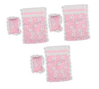 TOYANDONA Doll House Bedding Kit Miniature Bed Sheet and Pillow Set 3 Pieces Miniature Bedroom Accessories for Dollhouse Layout Decoration