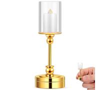 TOYANDONA Dollhouse Miniature Table Lamp: 1:12 Scale Led Candle Holder Candlestick,battery Operated Dollhouse Lights - Golden Doll House Lighting for Collectible Miniatures & Home Decor