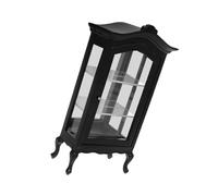 TOYANDONA Dollhouse Miniature Wooden Bookshelf: Mini Furniture 1:12 Scale - Decorative Cabinet Curved Top for Displaying Collectibles - Dollhouse Accessories