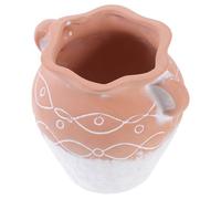 TOYANDONA Double Handle Ceramic Flower Pot with Drainage Breathable Red Planter for Indoor Outdoor Home Garden Wear-resistant Plant Container for Succulents Cactus and Flowers