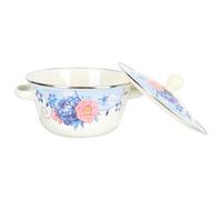 TOYANDONA Double Handle Enamels Storage Basin Dumpling Filling Basin with Lid Retro Decorative Style Smooth Surface Easy to Maintain for Friends Store Something and Make Dough Random Style