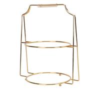 TOYANDONA Double Layer 8-inch Iron Art Cake Stand with Fruit Rack, 22.3x27cm Delicate Dessert Display Holder for Party and Home Serving