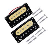 TOYANDONA Double Neck Electric Guitar Coil Pickups Pair Zebra Pattern Double Coil Complete Neck Bridge Surrounds Solid Nickel Pole Pieces DC Resistance 15K