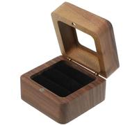 TOYANDONA Double Ring Box Wooden Square Jewellery Case for Wedding Use