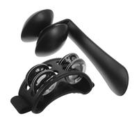 TOYANDONA Double Row Foot Tambourine with Strap for Guitarists and Drummers, Plastic and Metal Construction, Boosting Coordination and Comfortable Fit, for Ensemble Shows and Daily Practice