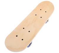 TOYANDONA Double-sided Blank Skateboard Deck for Wooden Craft Board with Blue Wheels Maple PVC Design for DIY Painting Art Creation and Home Decor