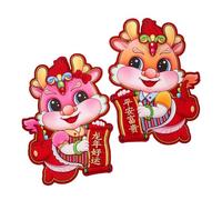 TOYANDONA Dragon Year Lunar Year Door Stickers Flocking Zodiac Decor Dragon for Chinese Spring Festival Party Celebration
