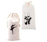 TOYANDONA Drawstring Ballet Dance Shoe Storage Bags 2 Pairs with Patterned Pouches, Lightweight Ballet Shoe Storage Pouches for Recital, Class, and Studio Use