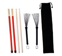 TOYANDONA Drum Stick Brush Bamboo Steel Drum Brush for Kit Professional Retractable Steel Wire for Practice