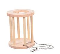 TOYANDONA Dual Purpose Rabbit Feeder Grass Rack Wooden Hay Dispenser for Small Animals Food Dispenser Chain Hay Holder for Bunny Chinchilla Guinea Pig