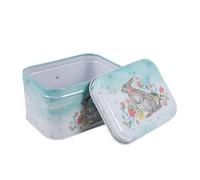 TOYANDONA Easter Bunny Tin Candy Box with Handle Decorative Metal Cookie Jar for Easter Treats and Chocolate Storage Portable Holder for Party