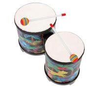 TOYANDONA Educational Bongo Drum Set for Boys and Girls 5 6 Inch Handheld Percussion Instrument with Drumsticks, Forest Pattern Connected Bongos, Suitable for Early Music Learning and Play