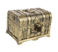 TOYANDONA Educational Plastic Treasure Chest for Ancient Egypt Pharaoh with Vintage Golden Coins Friendly Snack Storage and Learning Play for Pirate Parties and Cultural Awareness
