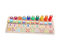 TOYANDONA Educational Wooden Puzzle Board for Brain-boosting Math Game Color Recognition Cognitive Skill Development Interactive Preschool Learning
